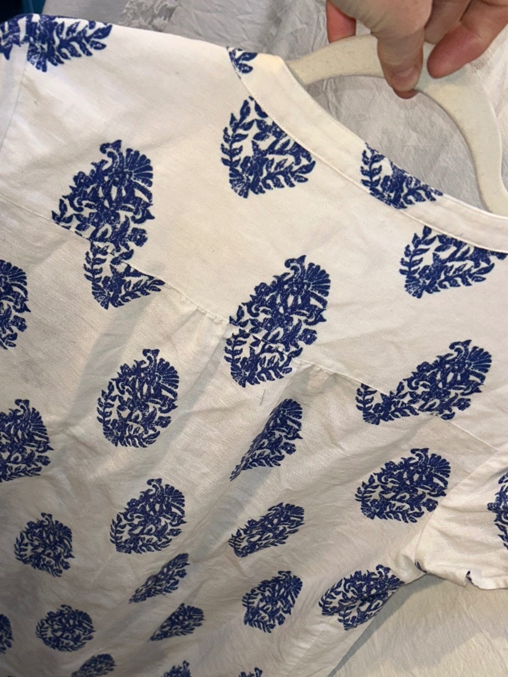 Vineyard Vines Spring Blue & white printed blossoms tunic top shirt dress S - Picture 4 of 5